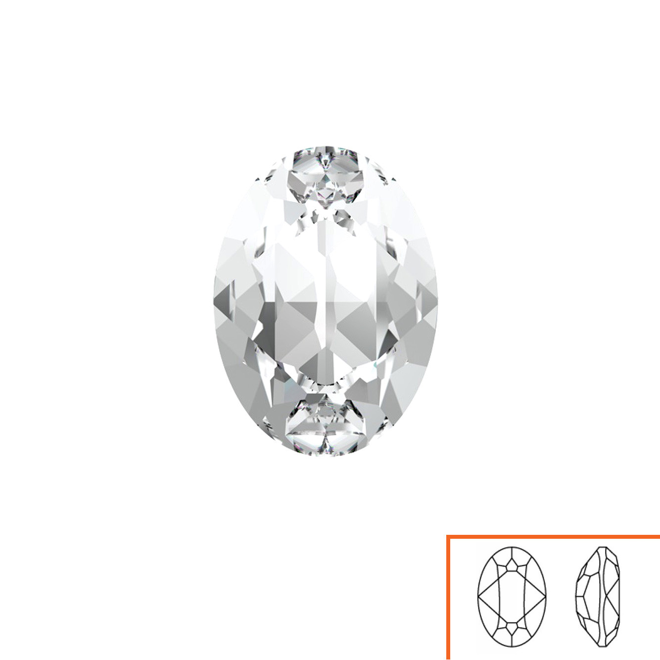 Ovale Swarovski (4120) 18x13 mm - 8 pz Crystal F