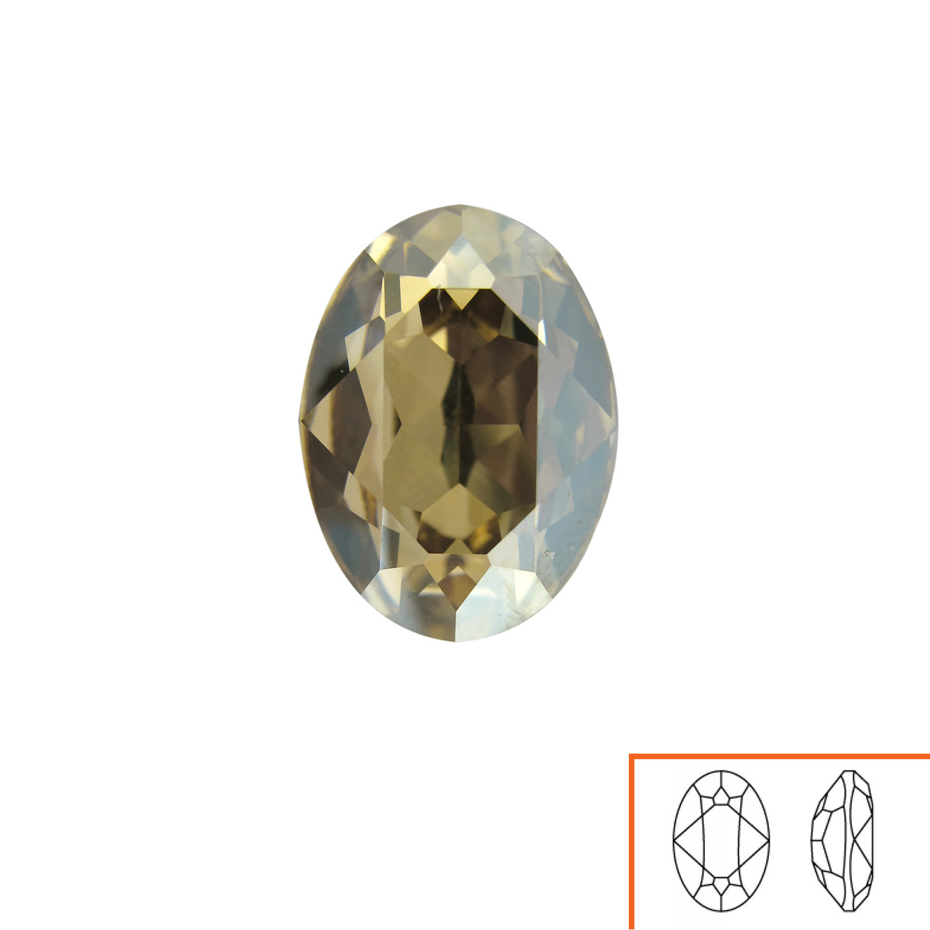 Ovale Swarovski (4120) 18x13 mm - 8 pz Crystal Golden Shadow F