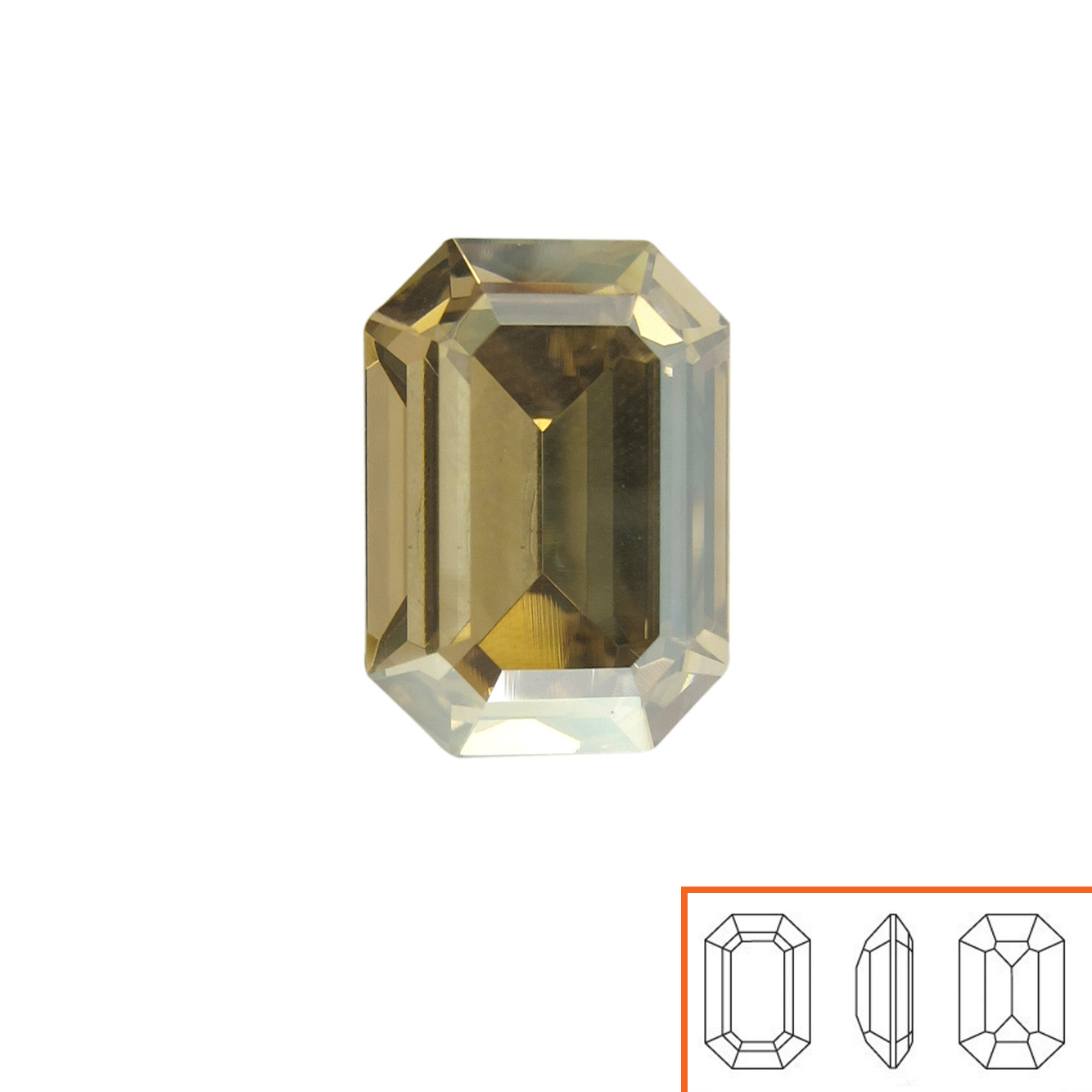 Rettangolo Swarovski (4610) 18x13 mm - 8 pz Crystal Golden Shadow F