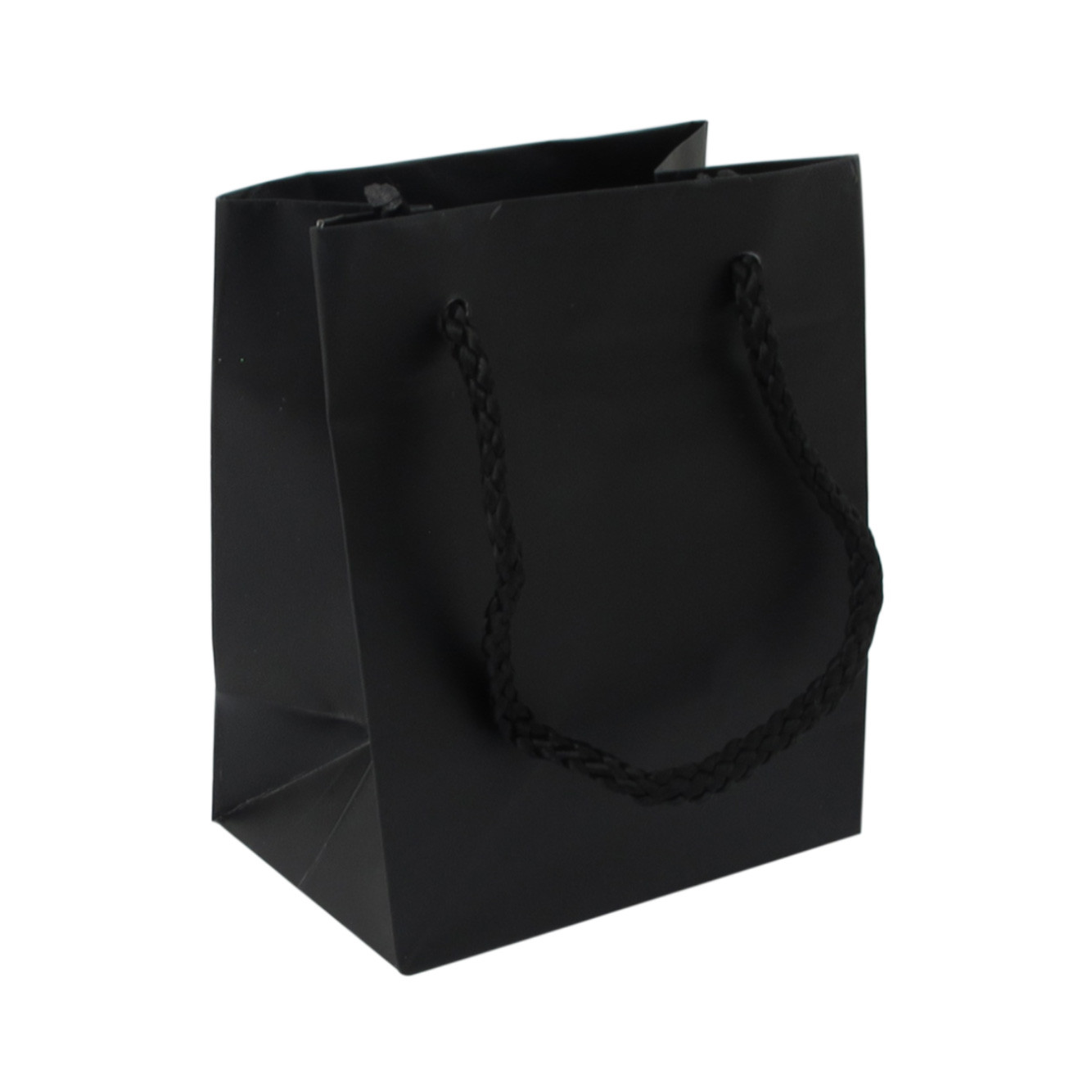 Shopper Carta Opaca L16xH19 - P8 cm - 12 pz Nero