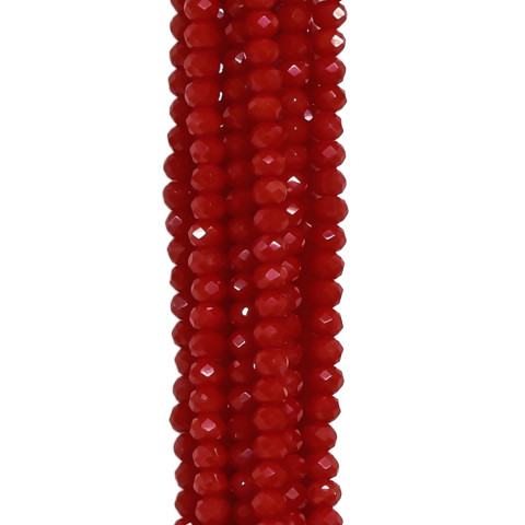 Rondelle Cristallo ø 4x3mm - 10 Fili Opaque Red