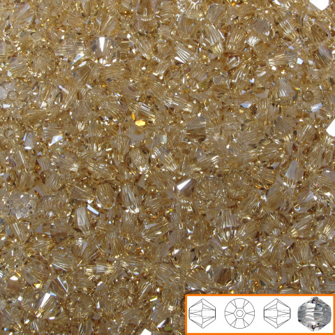 Bicono Swarovski 4 mm - 144 pz Crystal Golden Shadow