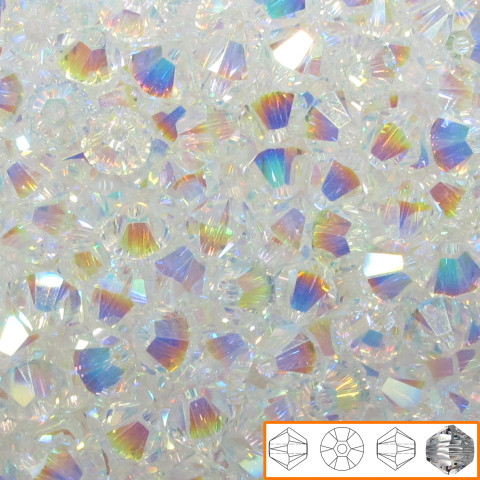 Bicono Swarovski 6 mm - 60 pz Crystal AB 2x