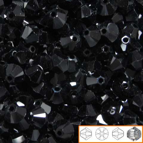 Bicono Swarovski 6 mm - 60 pz Jet