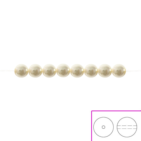 Crystal Round Pearl Swarovski 4 mm - 100 pz Cream Pearl