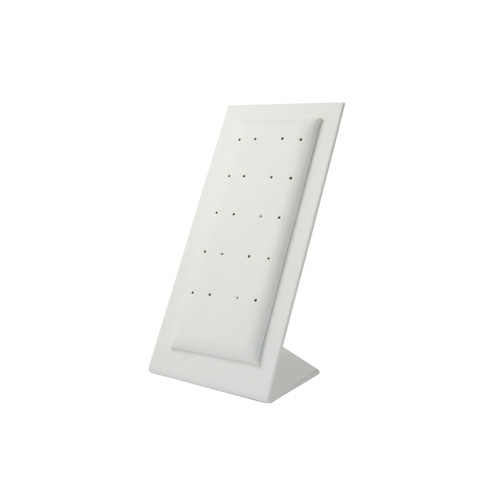 Espositore Orecchini 20 Fori in Ecopelle 1° Qualità L8xH17xP6 cm Bianco