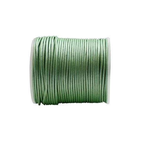 Filo di Cuoio Metallizzato - ø 1,5 mm - 50 mt Verde Chiaro