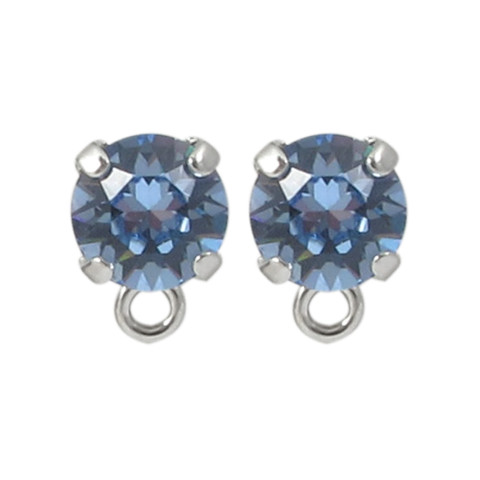 Perno Strass Swarovski SS39 Col.Titanio- 4pz Light Sapphire F