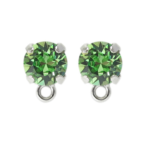 Perno Strass Swarovski SS39 Col.Titanio- 4pz Peridot F