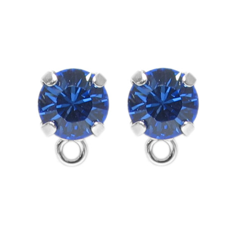 Perno Strass Swarovski SS39 Col.Titanio- 4pz Sapphire F