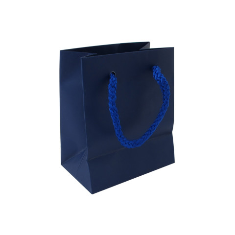Shopper Carta Opaca L10xH12 - P6,5 cm 12pz Blu